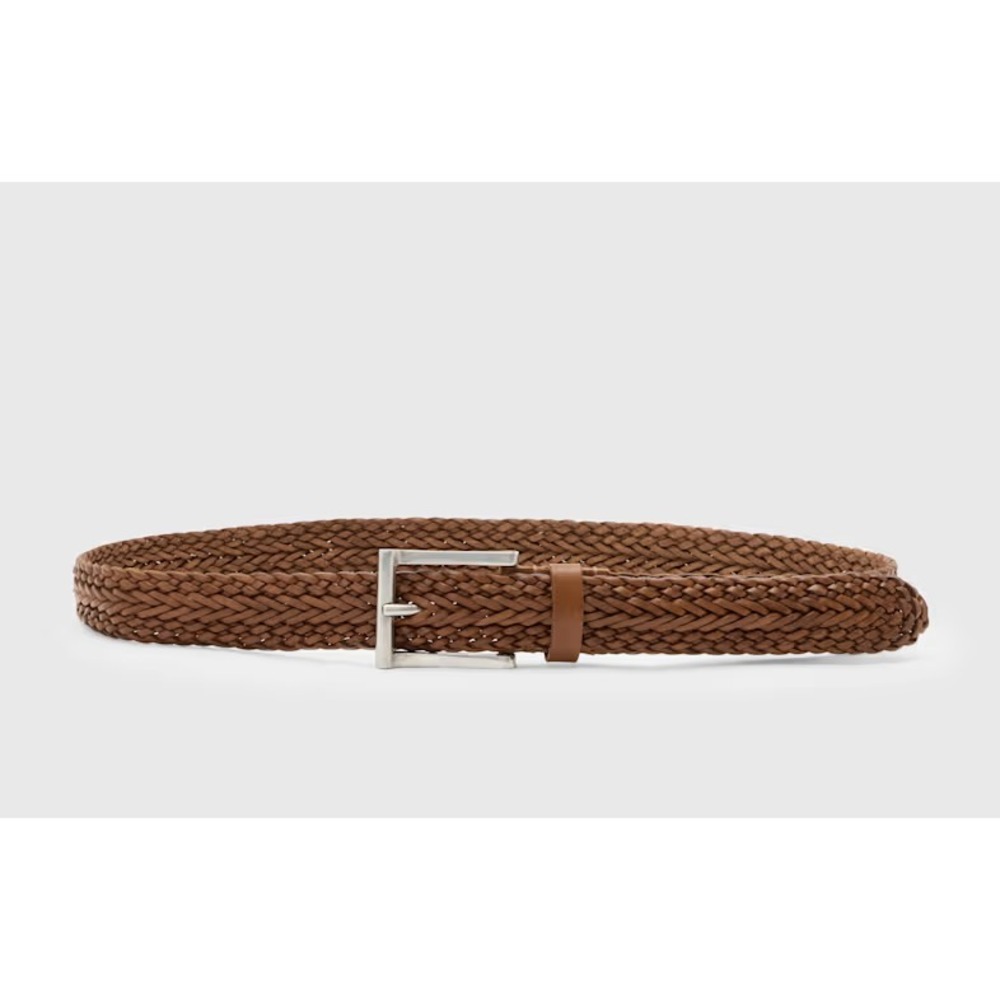 John Varvatos Mens 34MM MOTT FILIGREE WOVEN Calf Leather BELT Size 40 NEW $348!